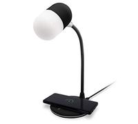Apollo LED Lamp with Wireless Charging Pad & Bluetooth Speaker - Black