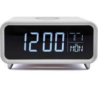 groov e Athena - Digital Alarm Clock with Wireless Charger, Night Light, LCD Di
