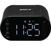 groov e Atlas II - Digital Alarm Clock with FM Radio, USB and Wireless Charging, LED Display, and Dual Alarm - USB or Rechargeable Battery Operated