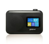 groov e Berlin DAB & FM Digital Radio - Colour Screen LCD Display - Built-In Alarm Clock & Bluetooth Connectivity - Mains or Battery Operated - Portable Radio - 60 Preset Stations - Black