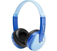 groov-e Bluetooth DJ Style Wireless On-Ear Headphones for Kids with 7.5 Hours Playback, Soft Earpads, Hands-Free Mic and Audio-Sharing Port - Blue