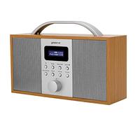 Groov-e Boston Wooden DAB & FM Digital Radio - Built-In Alarm Clock, Dynamic Range Control & Bluetooth Connectivity - LCD Display - Mains or Battery Operated - Portable Radio - 40 Preset Stations