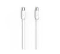 groov e Coax Cable - 2m Coaxial Cable - Male-to-Male RF Lead with Nickel Plated Connectors & Included Female Adaptor - For Broadband & Digital TV - Satellite Cable Extension