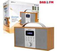 Groov-e DAB/FM Digital Wooden Radio Alarm Clock with Bluetooth & LCD Display