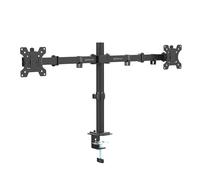 Groov-e Dual Monitor Mount for 13-32 Inch Screens - VESA Compatible, Made of Durable Steel, with Adjustable Height, Tilt, and Swivel, Supports Two Monitors, Includes Cable Management, Easy to Assemble