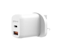 Groov-e Mains Charger Dual USB-C & USB-A 20W Power Delivery White