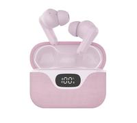 groov e Flex Buds True Wireless Earbuds - Pink - with Active Noise Cancelling, Fabric Charging Case, Clear Calls, Touch Control, Supports Voice Assistants