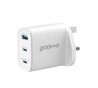 Groov-e Dual USB-C & USB-A 65W GaN Wall Charger with Power One Size White