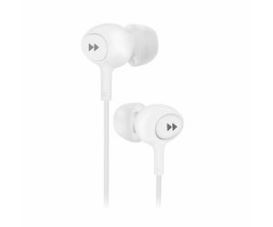Groov-e GGVEB13WE Mobile Buds Earphones with Remote Mic, Voice Assistant, 3.5mm Gold Plug, White