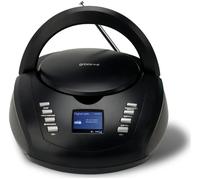 Groov-e DAB Boombox - Portable CD Player with Radio, 3.5mm Aux Port, Bluetooth Speaker, & Alarm Clock - LED Display, 2x 1W Speakers - Battery or Mains Powered - Black
