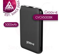 Groov-e GVCH5000BK Portable Power Bank│Dual Input & Output Ports│Black│InUK