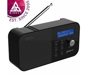 Groov-e GVDR04BK New Venice Portable DAB/FM Digital Radio|Dual Alarm|LCD|Black|