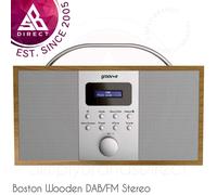 GROOV-E Boston Portable DAB/FM Bluetooth Radio - Wood, Brown,Silver/Grey