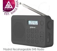 Groov-e GVDR10BK Madrid Recahargeable Stereo DAB/FM Radio│Bluetooth│Black