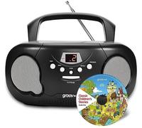 GROOV-E GVPS733CD10/BK Portable FM/AM Boombox & Children's Stories CD - Black, Black