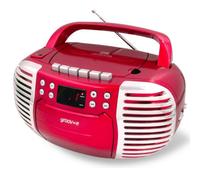 Groov-E Gvps813Rd Retro Boombox Portable Cd & Cassette Player With Radio - Red