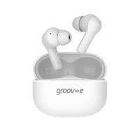 groov e Jive Buds True Wireless Earphones with Charging Case - White - True Wireless Stereo, 15 Hours of Playback, Touch Control, Voice Assistant Support, Enjoy Music Anywhere