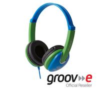 GROOV-E KIDDIEZ DJ STYLE STEREO OVER EAR HEADPHONES FOR KIDS GREEN/BLUE GV591BG