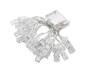 groov e LED Clips - 3m Photo Clip Strip Lights with 20 LED Clips - Warm White Lighting - Battery Operated