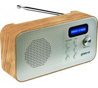 GROOV-E Lisbon Portable DAB/FM Bluetooth Radio - Wood, Silver/Grey,Brown