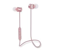 groov e Metal Buds - Wireless Earphones with Remote & Mic - Bluetooth Connectivity - Neckband Headphones with Ergonomic Design - USB Charging - 4hrs Audio Playback - Rose Gold