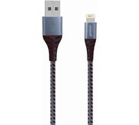 Groov-e MFI Lightning to USB-A Charging Cable – Braided 1m – Space Grey
