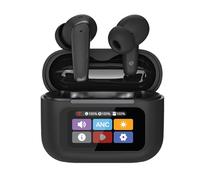 groov e Neo Buds True Wireless Earbuds - Black - with Active Noise Cancelling and Smart Display, Screen, Clear Calls, Touch Control, 22 Hours of Playback