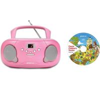Groov-e Orginal Boombox & Kids Story CD Bundle - Portable CD Player with Radio,