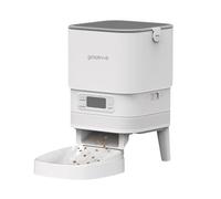 Groov-e Pet-Tech Automatic Pet Feeder - Cat and Small Dog Dry Food Dispenser, 4L Capacity, Up to 6 Meals a Day, Airtight Lid, LED Display - Battery or Mains Powered - White