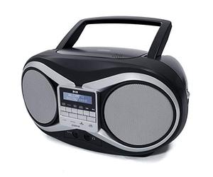 Groov-e Portable CD Player with DAB/FM Digital Radio, 20 Preset Stations, 3.5mm AUX Input, Headphone Jack, LCD Display - Black