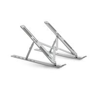 groov e Portable Laptop & Tablet Stand - Foldable Computer Stand for Desks with Height and Angle Adjustment - Non-Slip Pads, Ergonomic Design - For Laptops, Tablets and Devices Up To 15.6" - Silver