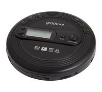 groov e RETRO Radio CD Player - Personal FM Radio with CD-R, CD-RW, & MP3 Music Playback - Anti-Skip Protection, Programmable Tracks - Earphones Included - Micro-USB or Battery Powered - Black