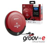 Groov-e Retro Series Personal CD Player with Earphones - Red (GVPS110)