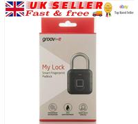 Groov-e Smart Padlock My Lock – Fingerprint, 10-user memory, Zinc Alloy, 12M Battery – Black