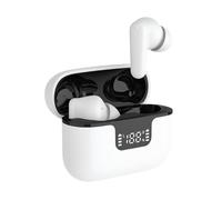 groov e Storm Buds True Wireless Earbuds with Active Noise Cancelling - White - Wireless Audio Playback, Clear Calls, Touch Control, Charging Case Included
