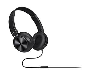 groov e Tempo - Wired Stereo Headphones - Over the Ear Adjustable Headset with 40MM Audio Drivers & Hands-Free Microphone with Voice Assistant - Black