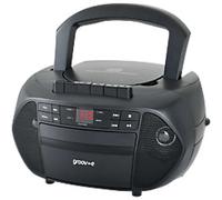 Groov-e Traditional Boombox CD and Cassette Player with Radio Black