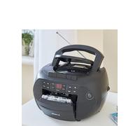 Groov-e GVPS833BK Traditional Boombox Portable CD & Cassette Player with Radio - Black UK Plug shop4world.com