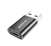 groov e USB-C to USB-A Adapter - Compact Converter for Connecting USB-A Devices to USB-C Ports on Laptops and Tablets - Silver