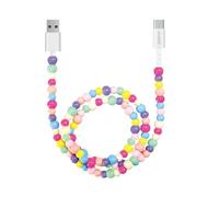 groov e USB-C to USB-A Charging Cable 1 Metre - with Beaded Design, Compatible with Smartphones and Laptops, Fast Charging, Delivers 3Amp Power