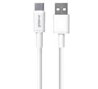 groov e USB-C to USB-A Charging & Data Cable 2M - Fast Charge Compatible, Supports Data Transfer, for Smartphones, Tablets, and Laptops - White