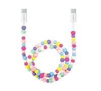 groov e USB-C to USB-C Charging Cable 1 Metre - with Beaded Design, Compatible with Smartphones and Laptops, Fast Charging, Delivers 3Amp Power