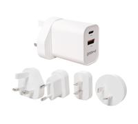 Groov-e Travel Wall Charger (with USB-A & USB-C Port) ? White, White