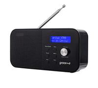 Groov-e Venice DAB & FM Digital Radio - Built-In Alarm Clock & Bluetooth Connectivity - LCD Display - Mains or Battery Operated - Portable Radio - 20 Preset Stations - Black