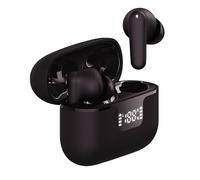 groov e Vibe Buds True Wireless Earphones with Active Noise Cancelling - Touch Controls, Built-In Mic, Voice Assistant, LED Battery Display Case - Black
