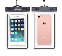 Groov-e Waterproof Phone Pouch - Smartphone Water Resistant Cover with Touchscreen Support & Detachable Lanyard - IPX8 Water Resistance - Suitable for Mobile Devices Up to 6.8" - For iPhone & Android