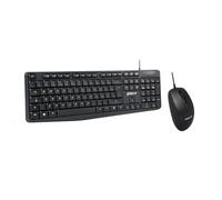 Groov-e Wired Full-Size Keyboard and Mouse Combo, Black | Computer Accessories for Laptops and PCs, Ergonomic Design, Silent Keys, USB Connection, Compact Mouse, Qwerty Keyboard