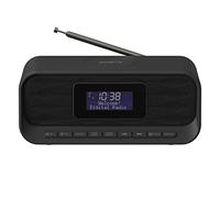 Groov-e Zeus DAB & FM Clock Radio - Dual System Alarm Clock with Bluetooth Connectivity, Wireless Charging, & USB Charging Port - LCD Display - Mains Operated - 60 Preset Stations - Black