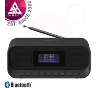 Groov-e Zeus DAB & FM Clock Radio - Dual System Alarm Clock with Bluetooth Connectivity, Wireless Charging, & USB Charging Port - LCD Display - Mains Operated - 60 Preset Stations - Black
