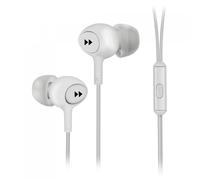 Groov-e GGVEB13WE Mobile Buds Earphones with Remote Mic, Voice Assistant, 3.5mm Gold Plug, White